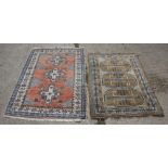 Two Turkey rugs with allover geometric field