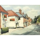 M E Braley/High Street, Bookham/signed and inscribed verso/watercolour,
