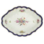 A Worcester lozenge shaped dish painted flowers, 30.