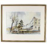 Sheldon Phillips, 20th Century/Crescent View, possibly Leamington Spa/signed/watercolour, 35.