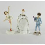 Three Royal Worcester figures, 'Coming of Age', 'The Parakeet', 'The Red Shoes',