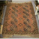 A Caucasian rug with field of ten medallions,