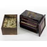 Two bone and bamboo Mahjong sets,