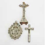 A 19th Century mother-of-pearl crucifix, probably Jerusalem,