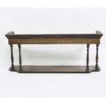 An Edwardian rosewood superstructure with inlaid frieze and pillar supports,