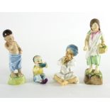 Four Royal Worcester figures 'China', 'India', 'Burmah' and 'Ireland', modelled by F G Doughty,