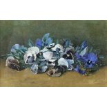 19th Century English School/Still Life of Pansies/monogrammed F and dated '84/watercolour,