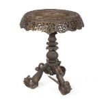 An Indian colonial hardwood occasional table,