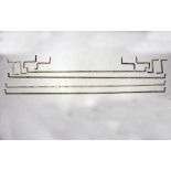 A set of three Georgian painted metal curtain rails,