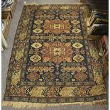 An Eastern rug with allover geometric field,