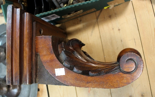 A mahogany wall bracket with acanthus scroll support, - Image 2 of 2