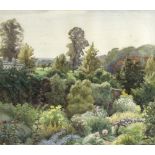 19th Century English School/Garden Landscape/watercolour, 22.