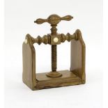 A small olivewood book press, late 19th Century,