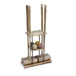 A John Jaques and Son Ltd croquet set for four, complete with stand,