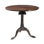 A George III mahogany birdcage action tripod table,