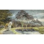 G Digby/Horses on Canal Tow Path/signed/watercolour, 29cm x 50.