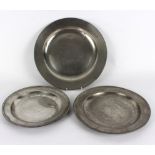 A pewter dish, Stynt Duncumb of Bewdley, circa 1740, 38cm diameter, a pewter dish,