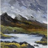 David Barnes (British, born 1943)/Storm over the Rhinogs/signed verso/oil on board,