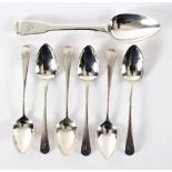 A set of six Georgian silver old English teaspoons, London 1810,