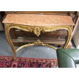 A giltwood console table, late 19th/early 20th Century,