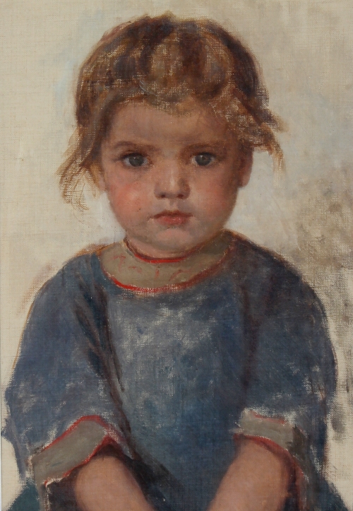 Isobel Baynes Badcock (1863-1939)/Portrait of a Child/dated August 1912,