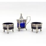 A French silver three-piece cruet, Ambroise Mignerot, circa 1820,