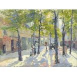 Elie Anatole Pavil (French 1873-1948)/Street Scene, possibly Paris/signed/oil on canvas,