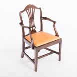 A child's 19th Century mahogany open armchair,