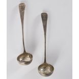 A pair of Scottish silver toddy ladles, DMcD, Glasgow 1832,