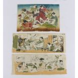 Late 18th/early 19th Century Japanese school/Erotic Scenes/a pair/colour wood blocks, each 12.