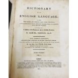 Johnson (S) A Dictionary of the English Language, three volumes (of five),