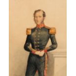 Early 19th Century School/Portrait of a Uniformed Gentleman/indistinctly signed/watercolour,