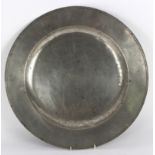 A pewter charger, by Thomas Powell, circa 1690, 45.