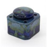 A Moorcroft moonlit blue pattern inkwell and cover,