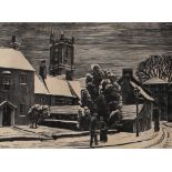 Michael Mounsey/Cerne Abbas/woodcut, plate 6.5cm x 9cm and/Long Halford Mill/woodcut, plate 6.