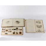 A 19th Century album of photographs, sketches and watercolours, various signatures,