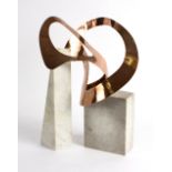 Manner of Aileen Lipkin (1933-1994)/Entwined Form/copper and stone,