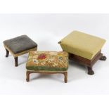 A 19th Century footstool, with paw feet to the corners,