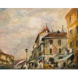 Dino Rossi (Italian 1904-1982)/Italian Street Scene/signed bottom left/oil on canvas,