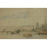 Late 18th/early 19th Century English School/City of Rouen/signed T Girtin/watercolour,