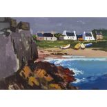 Donald McIntyre (Scottish 1923-2009)/Cottages by the Sea/signed, marked no.