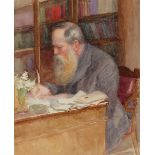 Isobel Baynes Badcock (1863-1939)/Henry William Banks Davis in his Study/signed with initials on