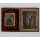 Two Victorian portrait photographs, framed,