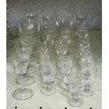 A quantity of rummers and other drinking glasses