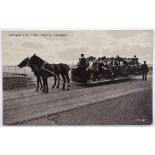 A quantity of transport postcards, including Human, Horse, Ferries, Car, Train, Taxis, Canals,