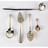 A pair of George III silver berry spoons, Josiah & George Piercy, London 1812,