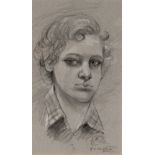 20th Century School/Portrait of Clive/ signed with swan emblem/pencil, 44.5cm x 26.