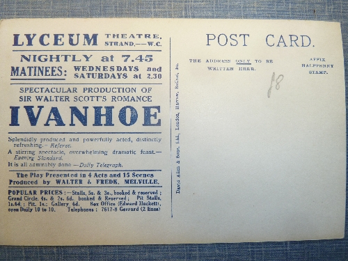 A quantity of theatre advertising postcards, including Albert Hall, Lyric Theatre, - Image 8 of 9