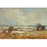 Geoffry Chatten (British, born 1938)/Winter Landscape, Norfolk/signed/oil on board,