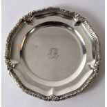 A Tiffany silver plate, marked Tiffany Sterling, France,